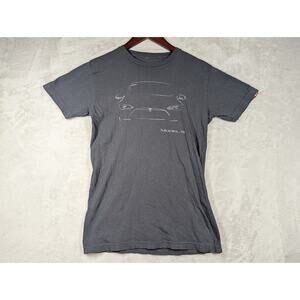 Tesla Model S Black/Gray California T-Shirt Men's Size Small
